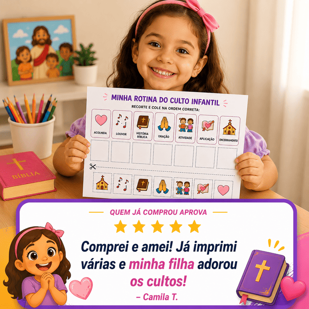 Criança usando o material